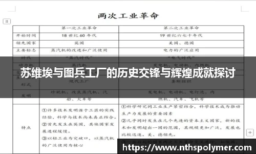 苏维埃与图兵工厂的历史交锋与辉煌成就探讨